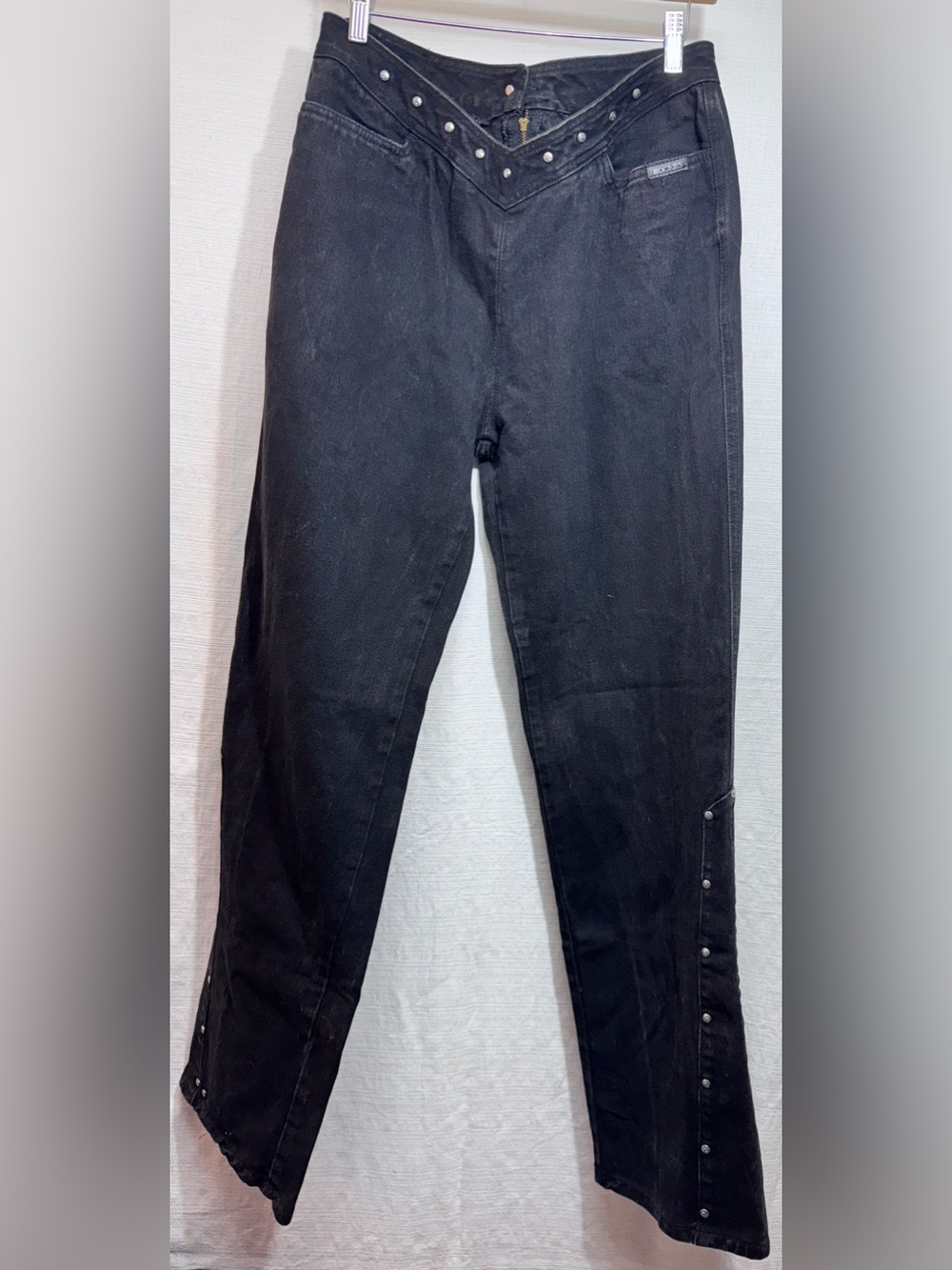 Rockies Black Boot-Cut Jeans with Snap Trim